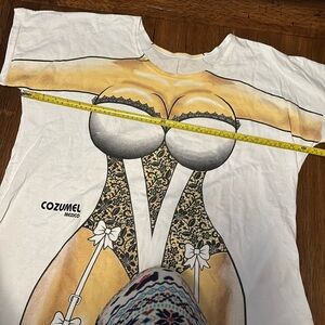 Vintage 90s Beach swim suit Cover Up Female Form wearing corset Night shirt